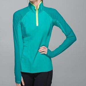 Lululemon Trail Bound 1/2 Zip Blue Tropics Long Sleeve Size 8